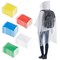 50 Pack Disposable Rain Ponchos for Adults, Bulk Emergency Ponchos with Hood, Individually Wrapped Raincoats, Rainbow Colors, Clear, Family, Women, Men, One Size